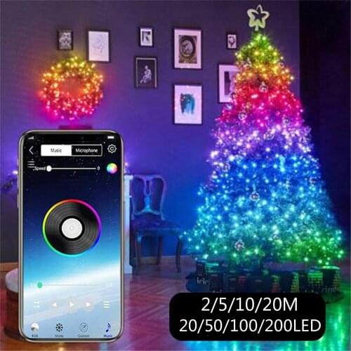 LED String Lights Light Bluetooth App Control Christmas Fairy Lights Garland String Lights for Outdoor Holiday Lighting Dropship
