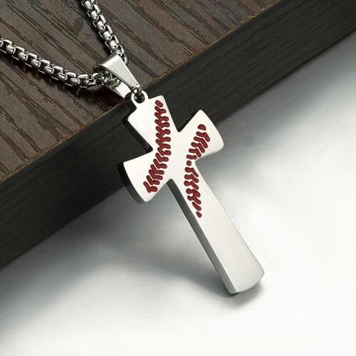 Unique Silver Color Stainless Steel Cross Crucifix Pendant Necklace for Men Boys Women Box Chain Long Pendants Necklace 18-32inc
