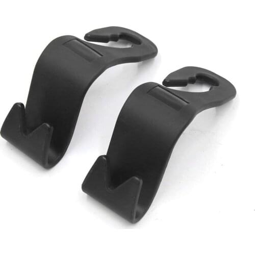 Uxcell 2Pcs Black Plastic Car Vehicle Seat Headrest Bag Holder Organizer Hanger Hooks