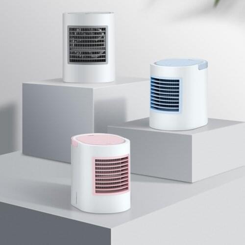 WT-F11 Mini Desktop Fan Portable Fan Oval Shape Cooling Spray Fan Night Light For Office Dormitory Bedroom And Car