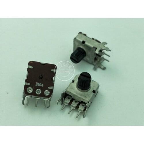 5pcs 12mm snap-in RV012A-20 Square type Horizontal single potentiometer B100K / handle length 7MM flower