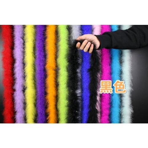 Factory Cheap and Good Quality 10meters/lot 15G/piece Dyed Black Turkey Marabou Feather Boa