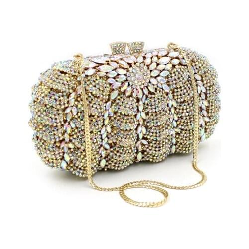 College student Graduation party Day Clutches Minaudiere champagne women clutch wallet purse gold/green shoulder bag for ladies