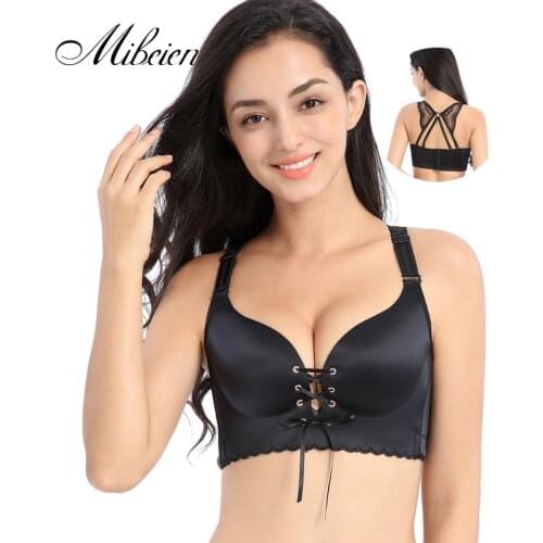 Fat MM sexy lingerie women Front strap plus size bra plus size big size bra Beautiful back gather top female push up bra
