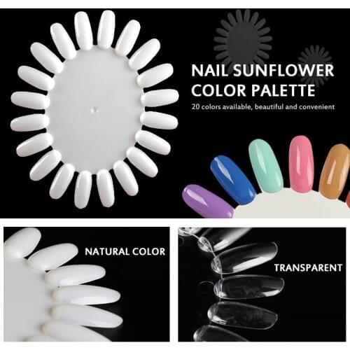 10 Pair Nail Art Nature Color Chart Tips Display Practice Round Wheel UV Gel Polish Round Board Acrylic Manicure Nail Art Mold