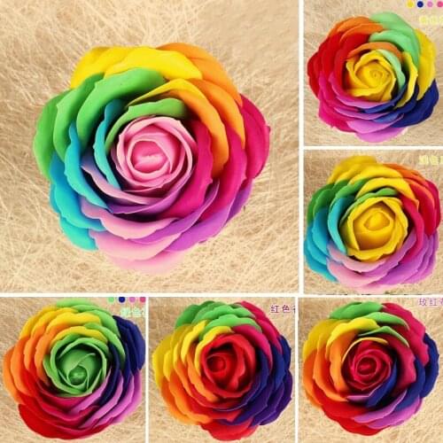 2016 explosions 8 cm colourful rose flower bouquets SOAP flowers artificial flowers florists wholsale 9 pieces/pack