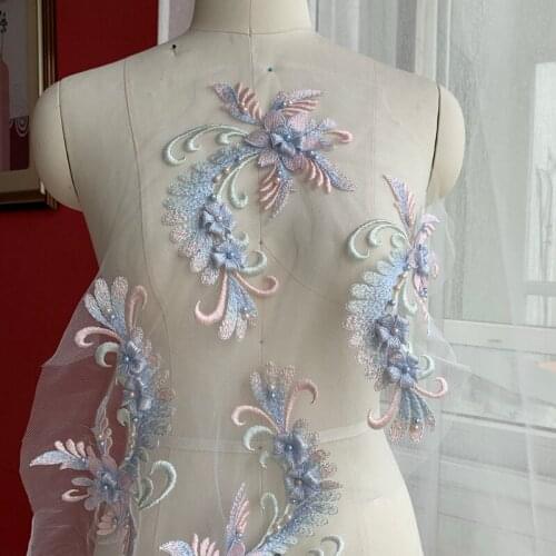 22cm*14cm Fresh Macaroon Nail Beads 3D Flower Lace Flower DIY Wedding Dress Clothing Headwear Accessories Accessories