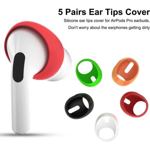 Upgrade More Thickness 5 Pairs Dust-proof Non-Slip Silicone Ear Tips Earphones Noise Reduction Cover For AirPods Pro Earbuds
