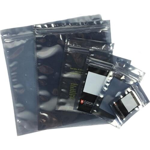 50Pcs 6 * 9cm or 2.36 * 3.54inch Anti Static Shielding Bags Zipper lock Top waterproof self seal ESD Anti-Static pack bags