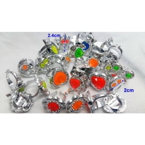 500pc Plastic Silver GEM RINGS Princess Girl Pinata Novelty Birthday Party Favors carnival giveaways easter egg gadget souvenirs
