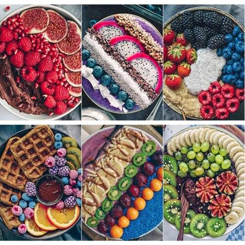 New 5D DIY Diamond Painting Food Fruit Diamond Embroidery Landscape Cross Stitch Full Square Round Drill Home Decor Manual Gift