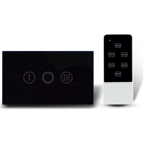 AU / US Type Touch Time Delay Switch with Remote Control AC110-240V RF 433Mhz , Waterproof Glass Panel Electric Wall Switch