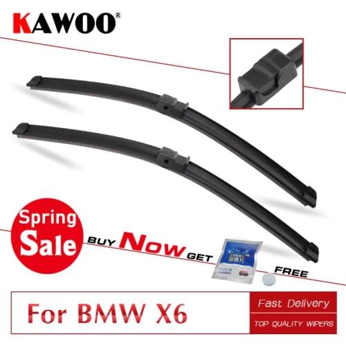 KAWOO Windcreen Car Wipers Blade For BMW X6 E70 E71 F16 Auto Soft Rubber 2007 2008 2009 2010 2011 2012 2013 2014 2015 2016 2017