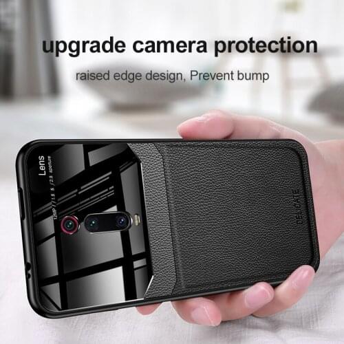 For Xiaomi Redmi K20 Pro Case Silicone Shockproof Bumper PU Leather Plexiglass Back Cover For Redmi Note 7 8 Pro Mi 9T Cases