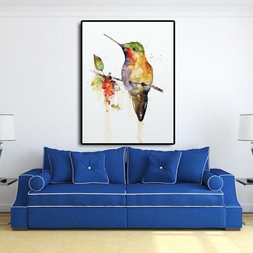Chickadee On Branch Watercolor Canvas Painting Print Bedroom Home Decor Modern Wall Art Oil Painting Poster Accessories Artwork