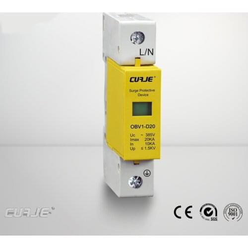 D20-1P2P3P4P 10KA~20KA ~275V 385V 420V AC SPD House Surge Protector Protective Low-voltage Arrester Device 1P+N Lightning protec