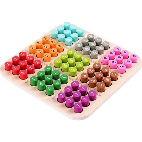 Childrens Sudoku Nine-square Grid Game Montessori Enlightenment Training Puzzle Memory Chess Toy Wooden Chile Board Game Gift
