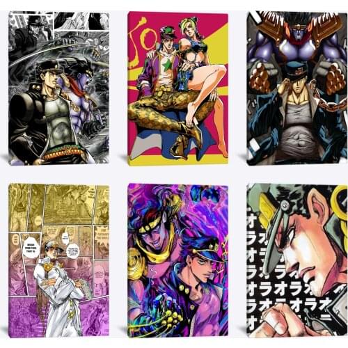 Jotaro Kujo JoJos Bizarre Adventure Wall Art Framed Wooden Frame Canvas Decoration poster prints Home bedroom decor Painting