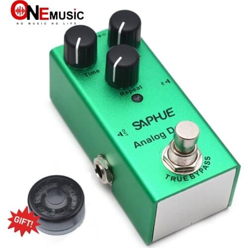 SAPHUE Electric Guitar Analog Delay Time/Mix/Repeat Knob Effect Pedal Mini Single Type DC 9V True Bypass