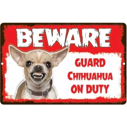 Fuzhen Boutique Decals Exterior Accessories Car Sticker Beware Guard Chihuahua Dog on Duty Novelty Sign Car Styling