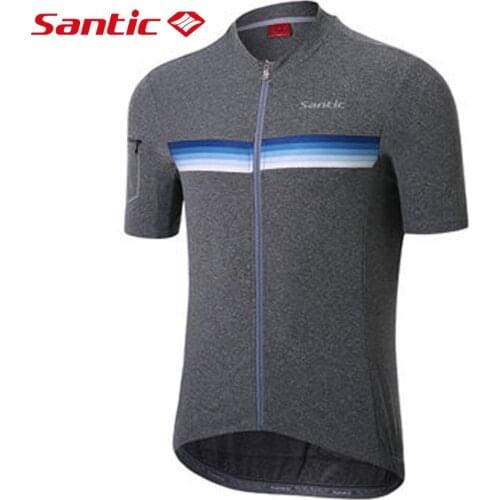 Santic Casual Mountain Men Cycling Jersey Short Sleeve Breathable Jersey Cuff Spring and Summer Short Sleeve Cycling Top