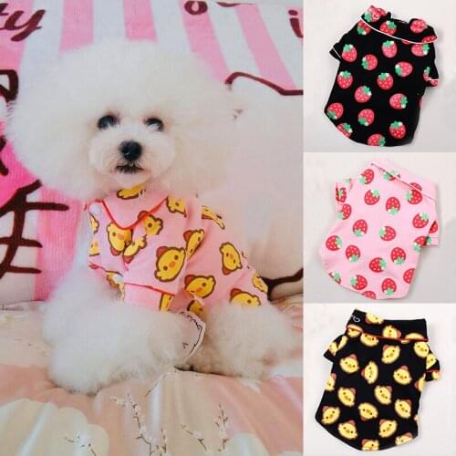 Cotton Chihuahua Summer Cute Print Shirt Pet Dog Clothes for Small Dogs Pets Clothing Yorkshire Cat Spring Breathable Pajamas