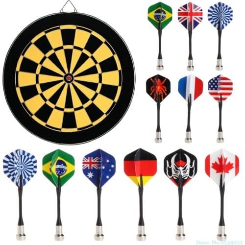 New Hot Sale 6pcs/Set Bullseye Target Game Child Safety National Flag Magnetic Dart Super Suction Fun Drop Ship