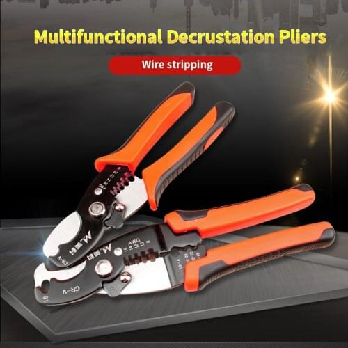 Wire Stripper Decrustation Pliers Cable Wire Stripper Cutter Manganese Alloy Steel Anti-rust Crimper Household Electrician Tools