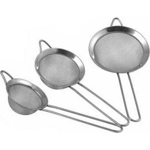 1PC Baking tools Mesh Wire Flour handheld stainless steel screen mesh strainer flour sieve Kitchen pastry tools Sifters JJ 0870