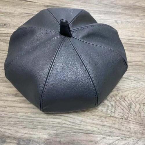 Mens PU Leather Beret Hat Unisex French Painters Hat Military Style Spring Autumn Stylish Classic Womens Fashion Hat