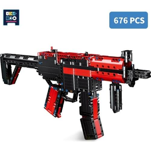 UKBOO 676PCS Military Weapon MP5 Submachine gun Model Building Blocks City Outdoor DIY Shooting CS Games Toys For Children Boys