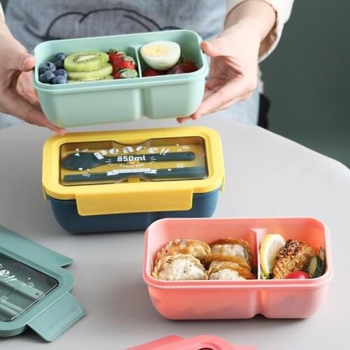 Microwave Lunch Box Wheat Straw Dinnerware Food Storage Container Children Kids School Office Portable Bento Box Lunch Bags