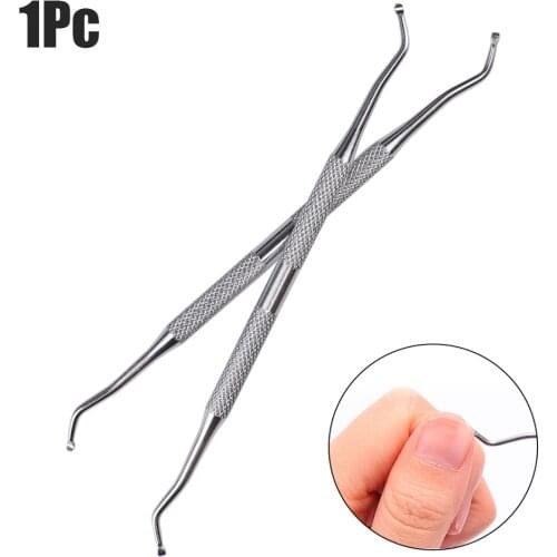 Double Head Ingrown Toe Nail Lifter Paronychia Pedicure Foot Nail Dirt Cleaning Spoon Stainless Steel Manicure Foot Care Tools