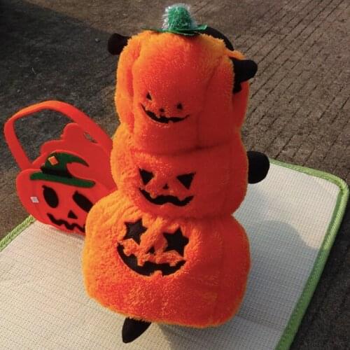 Pumpkin Cosplay Lovely Dog Cats Coats Costume Suit For Pet Uniform Clothes Puppy Hat Suit Dressing Up Halloween Party Cute