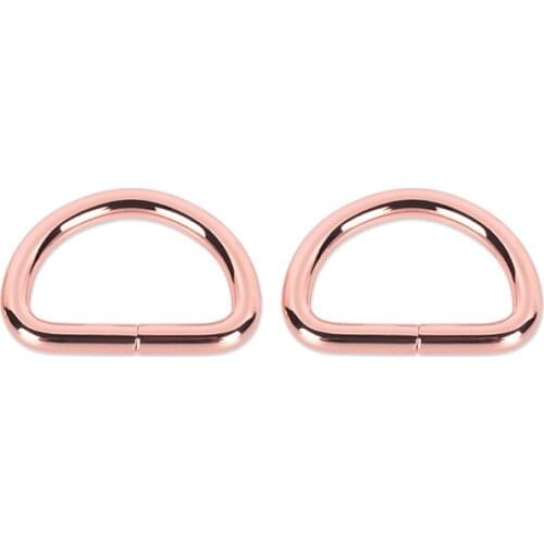 10x DIY Metal D ring, Handbag Ring in Rose Gold Color with Different size