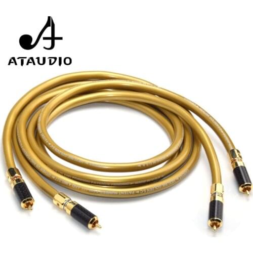 ATAUDIO 1pair Cardas 5C HIFI RCA interconnect Cable Hi-end 2RCA Male to Male Audio Cable with carbon fiber RCA plug connector