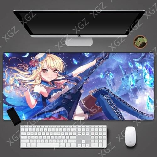 XGZ Fashion Natural Rubber Pad Blue Cartoon Super Cute Girl Mouse Pad Office Special Computer Keyboard Big Table Pad Gamer