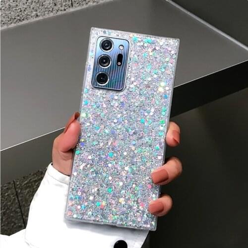 Fashion Glitter powder Silvery Star Slicone Phone Case For Samsung S7 S8 S9 S10 PLUS s20 Note 5 8 9 10 20 Ultra Shockproof Cover
