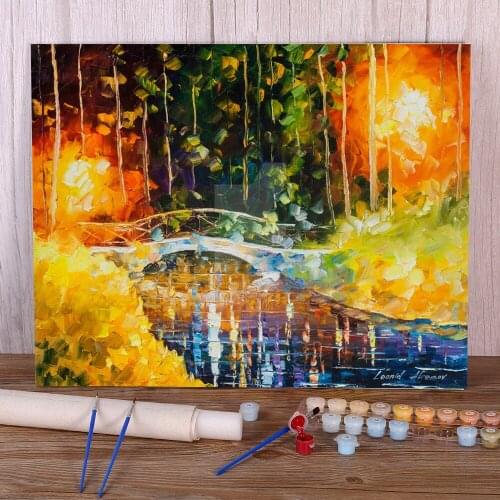 Bridge Over Anger Painting By Numbers Complete Kit Acrylic Paints 50*70 Painting On Canvas Decorative Handicraft