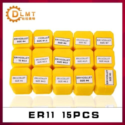 15PCS ER11 Spring Collet Set 1-7MM 1/4MM 1/8MM 7PCS 13PCS,Lathe Mill Tool Chuck Milling Tool Holder CNC Machining Center