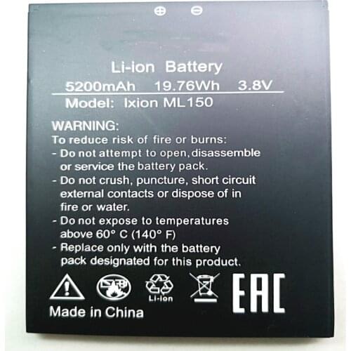 New battery 3.8V 5200mah Battery Replacement for DEXP Ixion ML 150 ML150 AMPER M Phone with phone stander