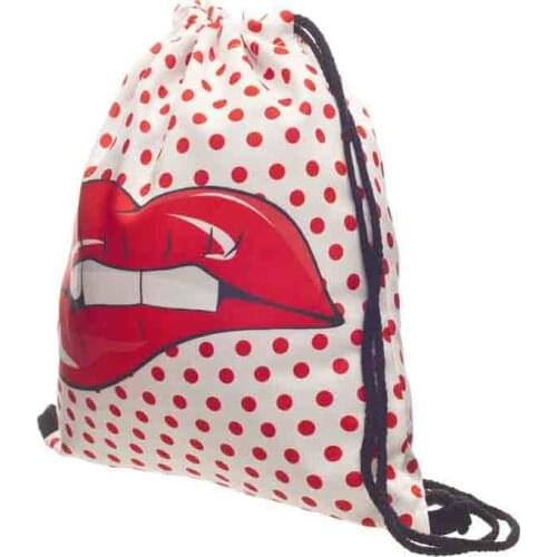 New Fashion Womens Backpack 3D Digital Printing Pocket Shopping Rope Storage Backpack Double Shoulder Bag SKD005