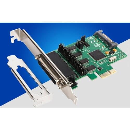 New PCI-E PCI Express to 4 Port RS232 Multi Serail Card WCH384L Chipset DB9 pin COM Adapter PCIE Controller with Fan out Cable