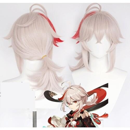 Pre-styled Genshin Impact Kazuha Cosplay Wig High Temperature Resistant 1.6 Version New Character Wig Halloween