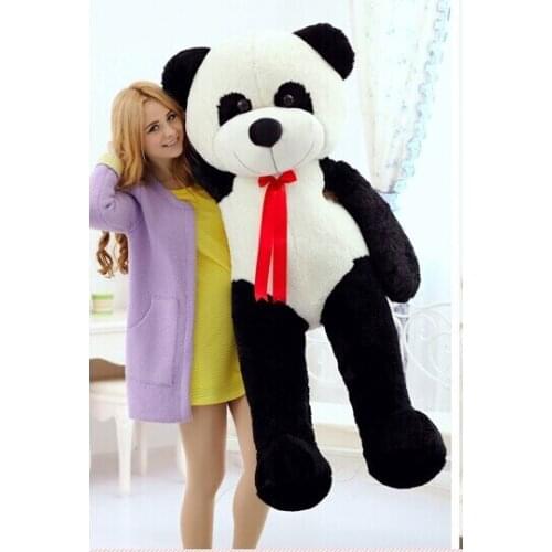 150 cm panda plush toy lovely silk belt panda doll birthday gift w6850