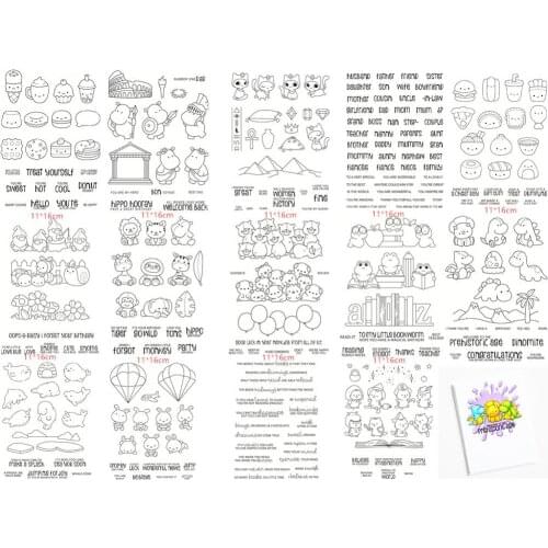 Animal ice cream text Clear Stamps for Scrapbooking Tampons Transparents Seal Background Stamp Card painting Making Diy