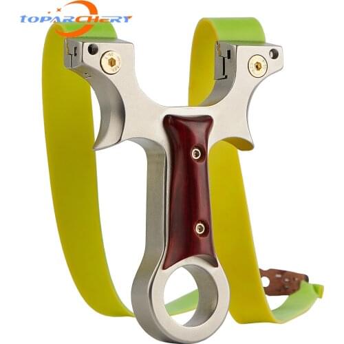 Toparchery Slingshot with Rubber Band Outdoor Shooting Stainless Steel Catapult Kids Boys Gifts