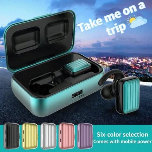 TWS Bluetooth Headset Touch With Mobile Power Bluetooth Earplugs Personality Creative Mini Suitcase Cute Gaming Wireless Headset