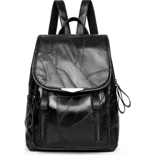 Vintage Sheepskin Backpack For Women High Quality Leather Backpack Women Shoulder Bags School Bag For Lady Travel Backpacks