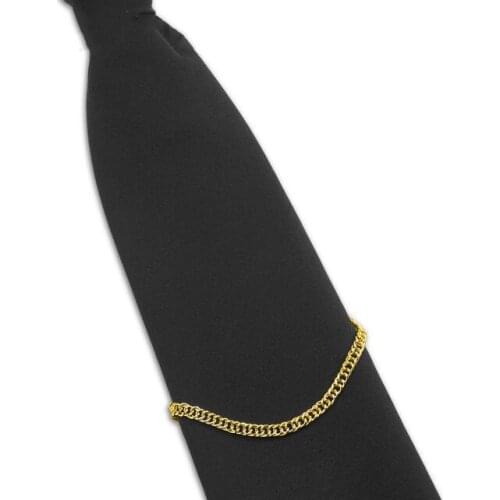 Classic Gold Color Tie Clip Chain Metal Shirt Clips Simple Mens Jewelry Creative Male Designer Gifts for Men Wedding Accessories